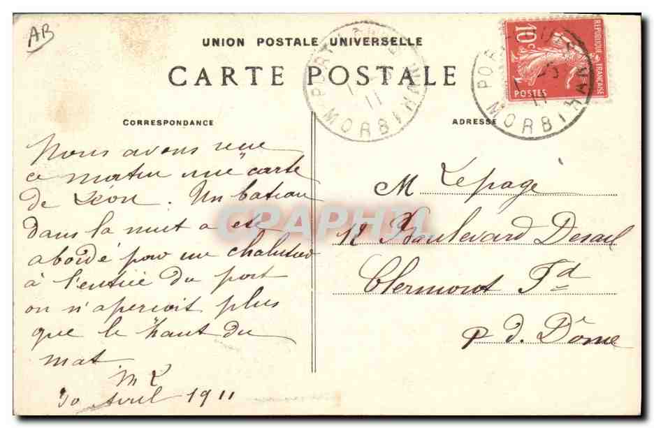 CPA Folklore Bretagne Costume de Ploare Environs de Douarnenez  — Verso