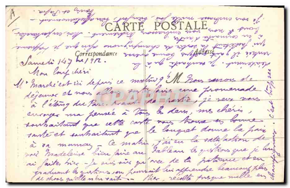CPA Folklore Morbihan Costume de fete des environs de Baud  — Verso
