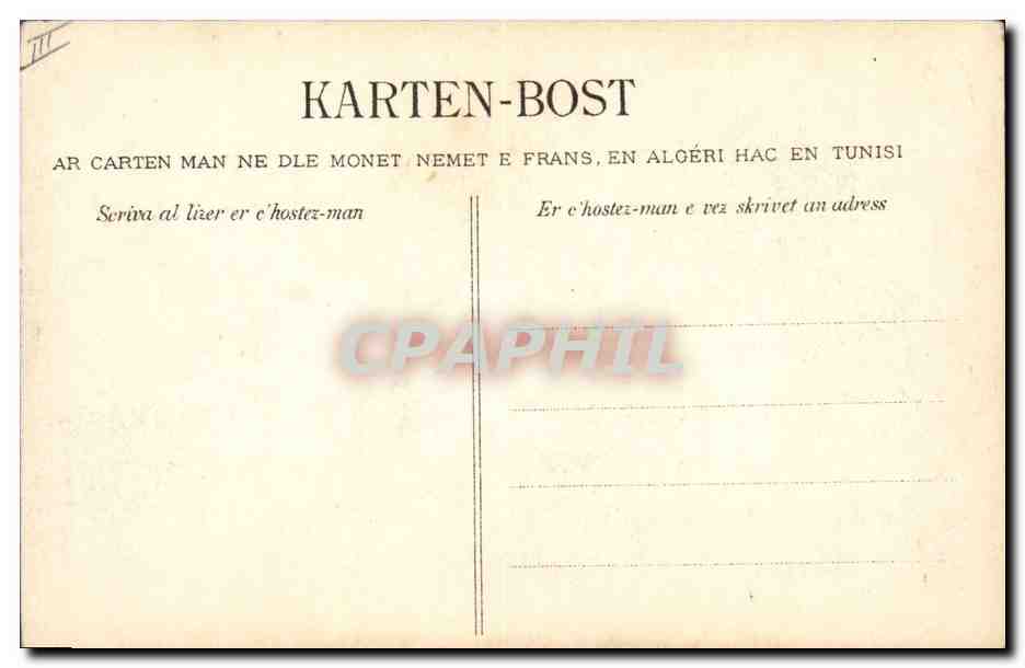 CPA Folklore Les amours de la Meuniere de Pont Aven Ses railleries  — Verso
