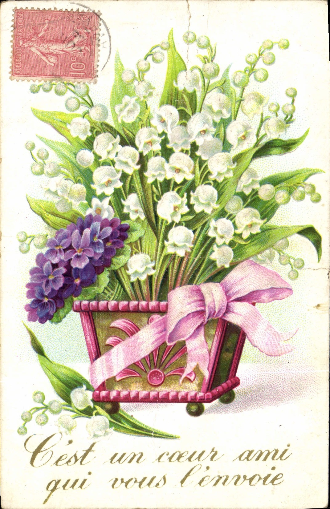 CPA Fantaisie Fleurs Muguet 