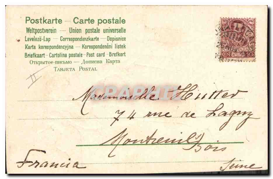 CPA Fantaisie Femme Enfant (en relief)  — Verso