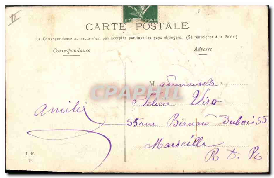 CPA Fantaisie Fleurs Poisson 1er Avril  — Rückseite