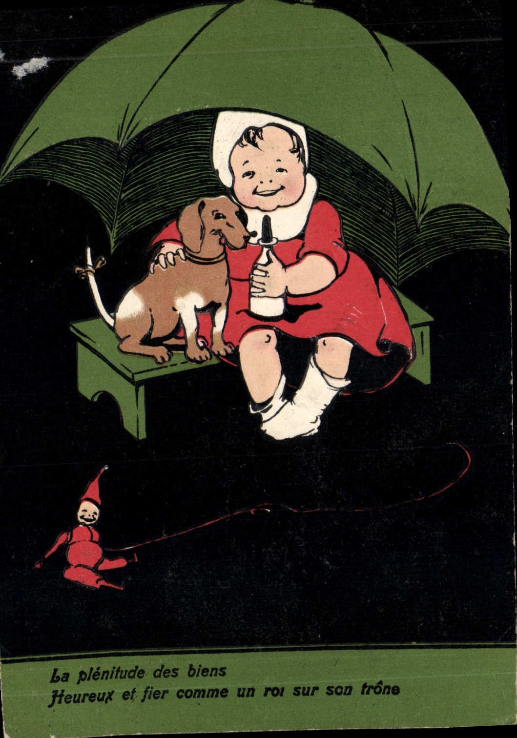 CPA Fantaisie Enfant Chien (en relief) 