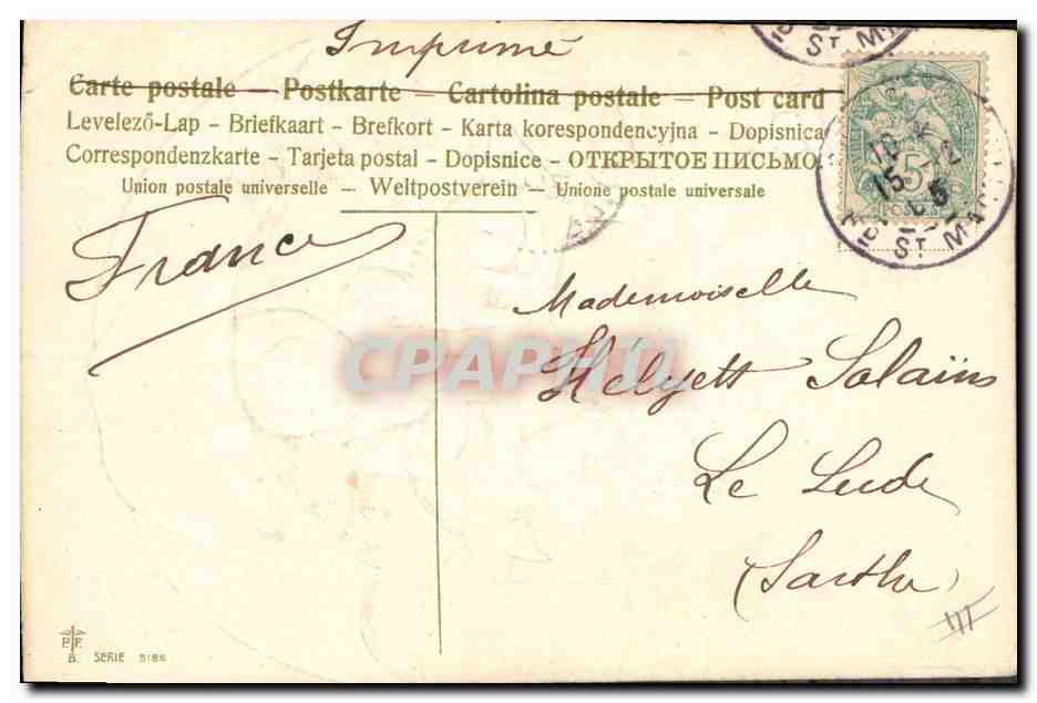 CPA Fantaisie Enfant Chien (en relief)  — Verso