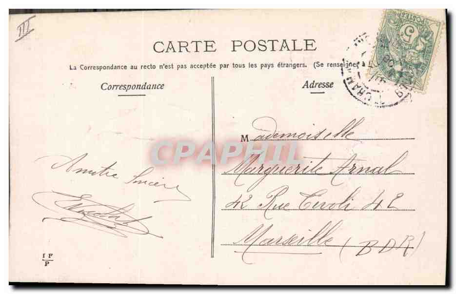 CPA Fantaisie Fleurs Poisson 1er Avril  — Rückseite