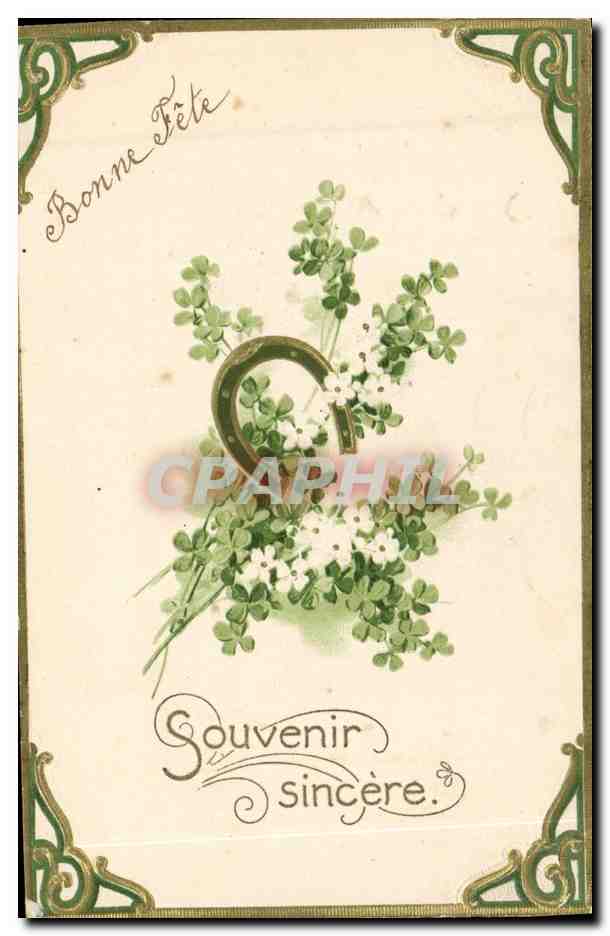 CPA Fantaisie Fleurs Fer a cheval 