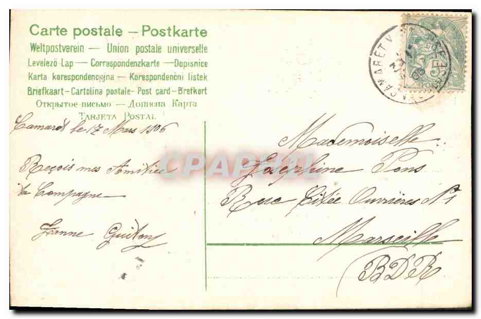 CPA Fantaisie Fleurs Trefle  — Rückseite