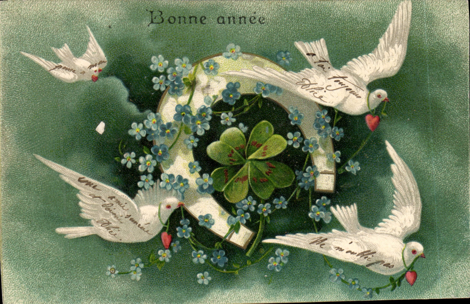 CPA Fantaisie Fleurs Trefle Colombes 