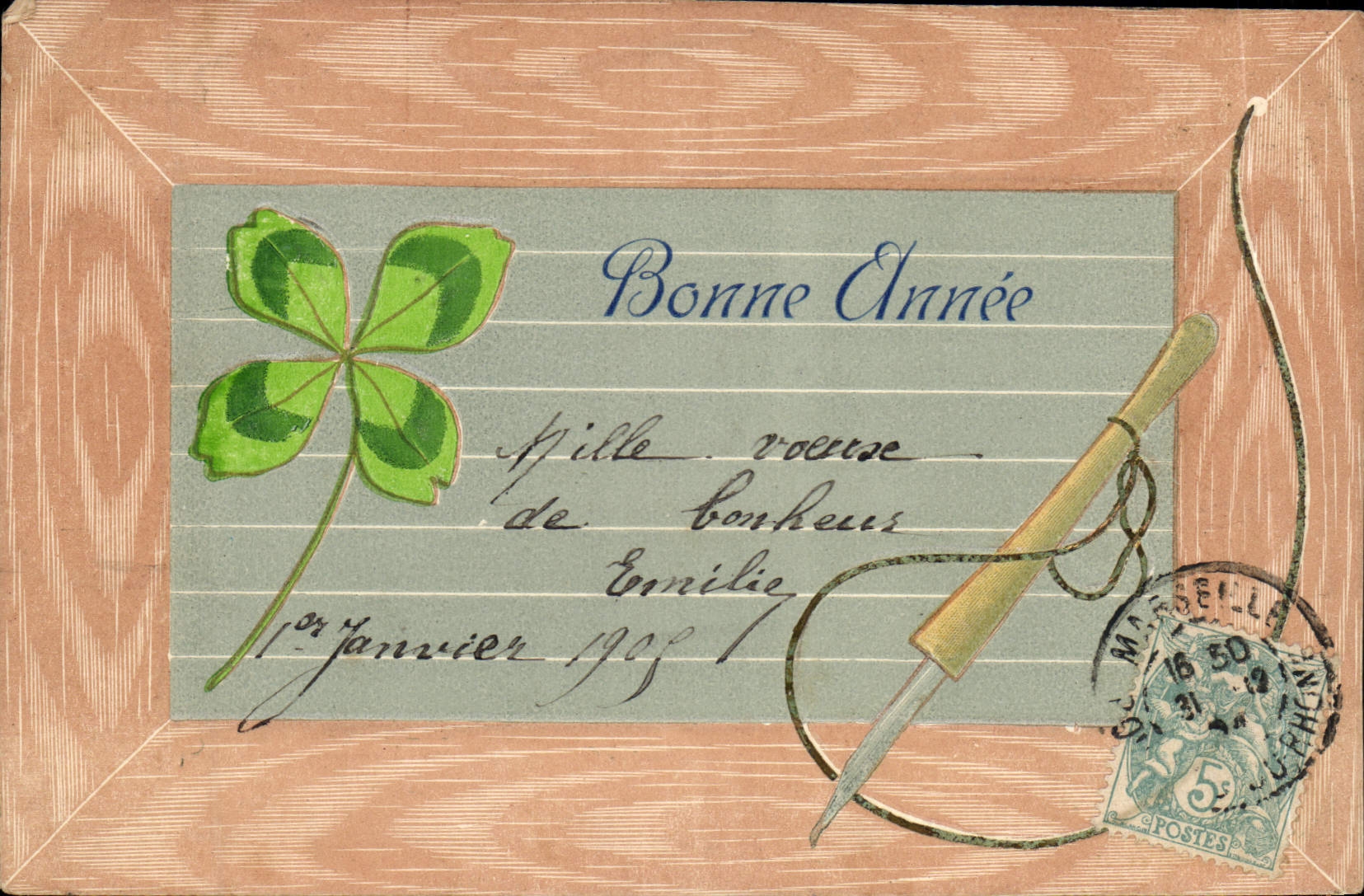 Bonne Année — Quatre feuilles de trèfle — éditeur non visible