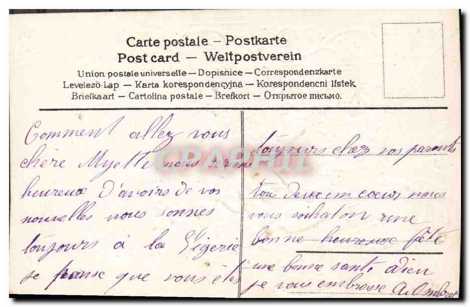 CPA Fantaisie Fleurs  — Rückseite