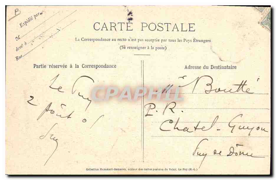 CPA Dentelle Dentelliere Les anciens costumes des paysannes de la Haute Loire  — Verso