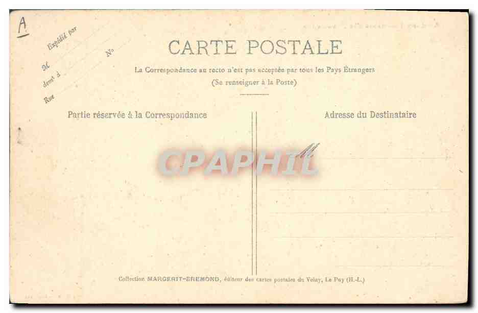 CPA Dentelle Dentelliere Anciens costumes des paysannes Le Velay  — Verso