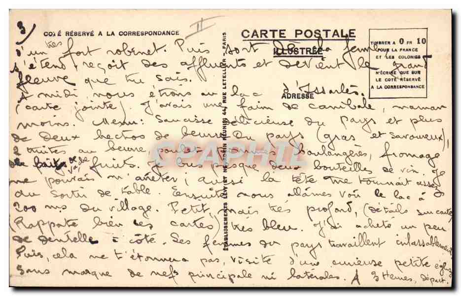 CPA Dentelle Dentelliere Le Velay  — Verso