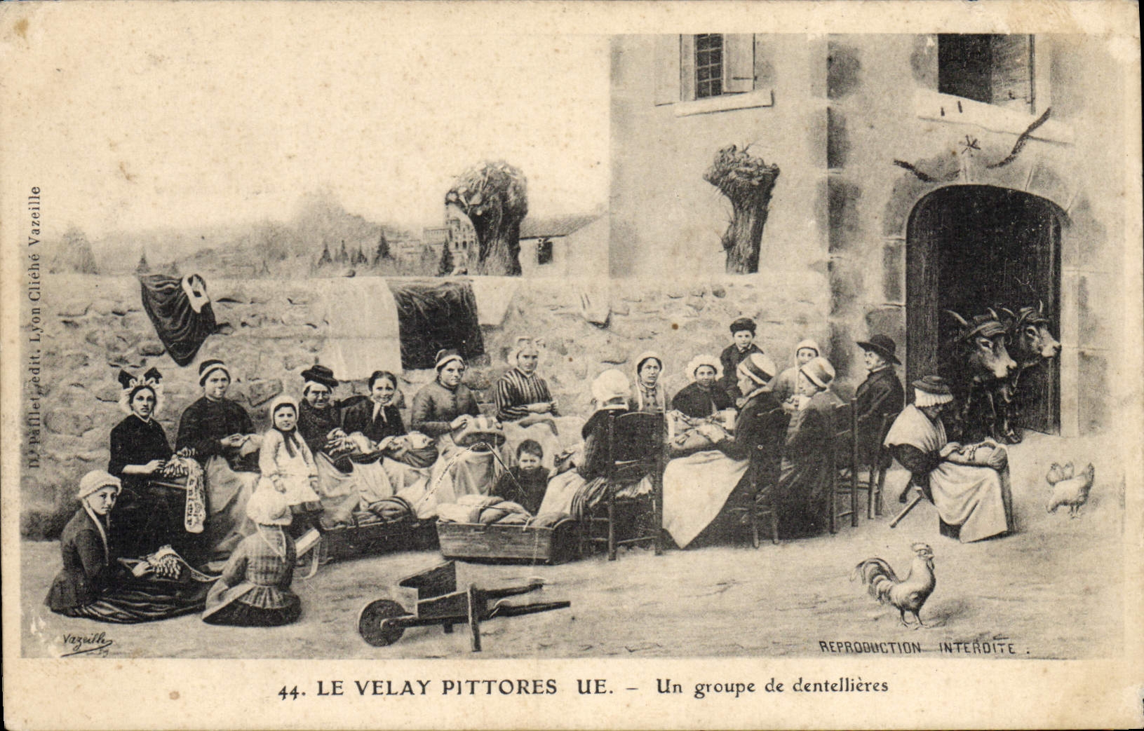 CPA Dentelle Dentelliere Le Velay Un groupe de dentellieres 