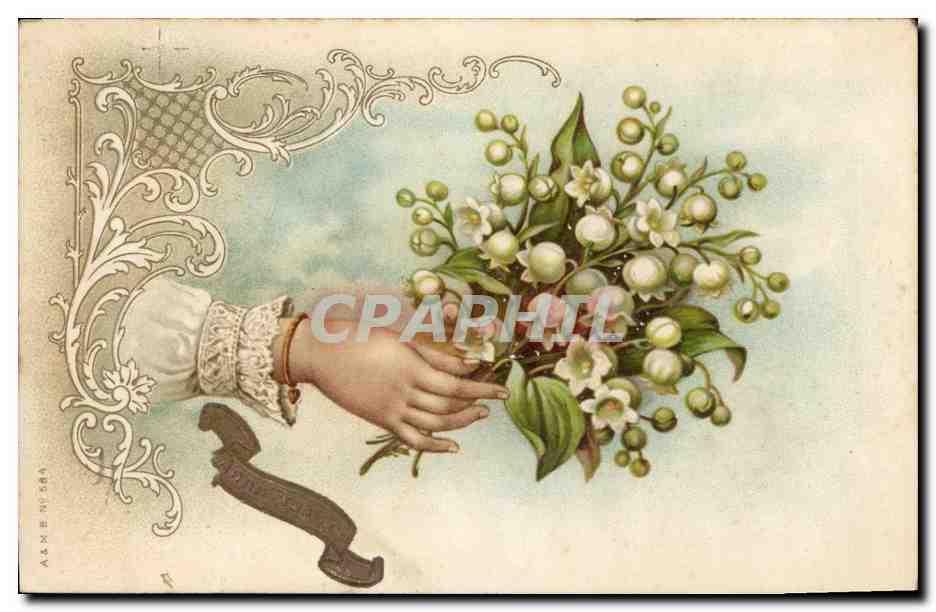 CPA Fantaisie Fleurs Main Muguet 