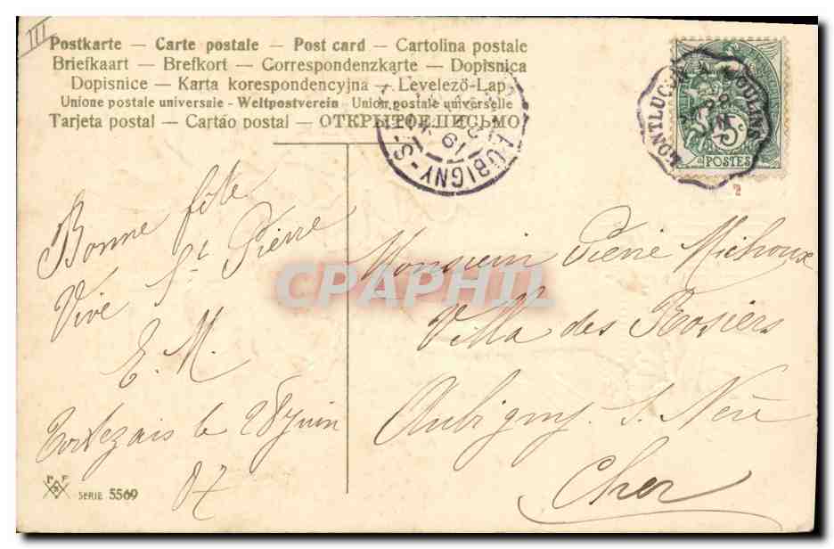 CPA Fantaisie Fleurs Main  — Verso
