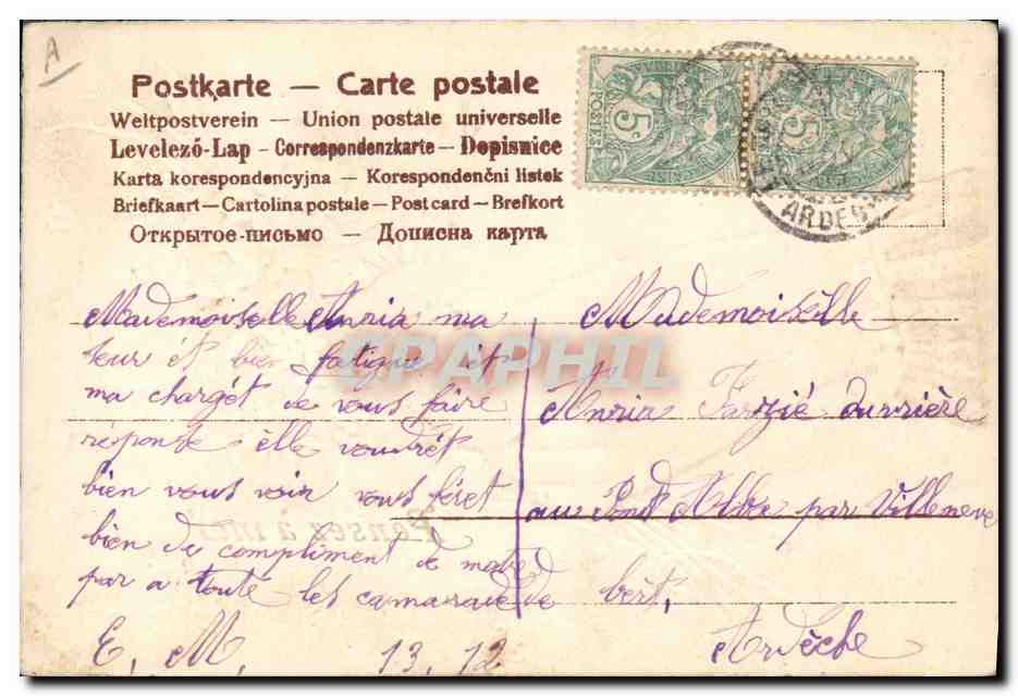CPA Fantaisie Fleurs Main  — Verso