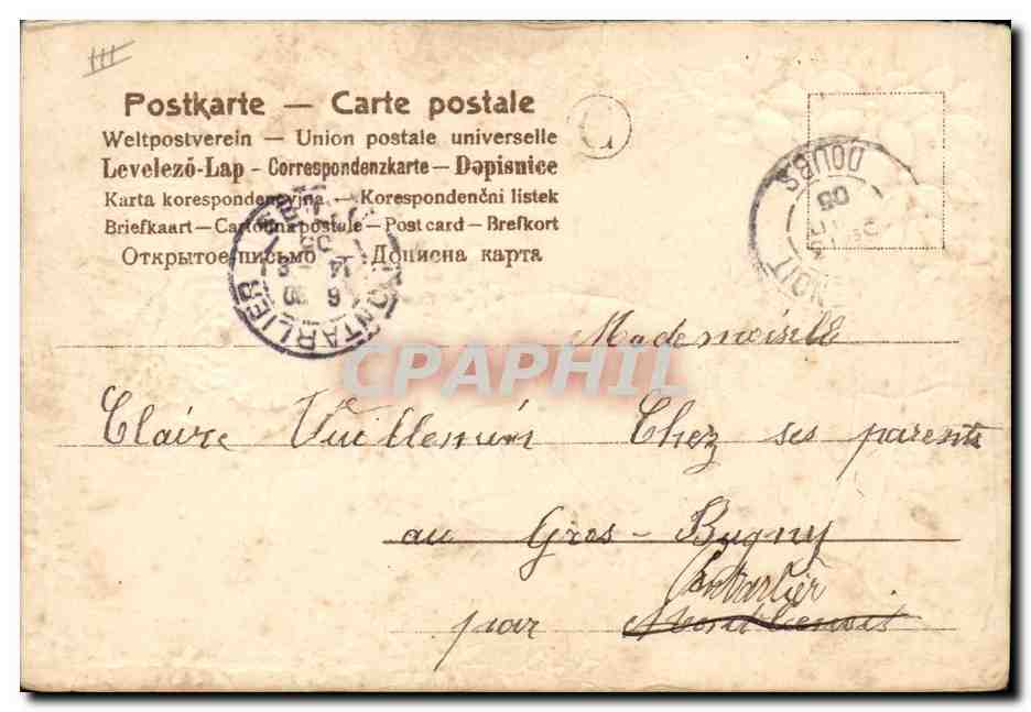 CPA Fantaisie Fleurs Main  — Verso