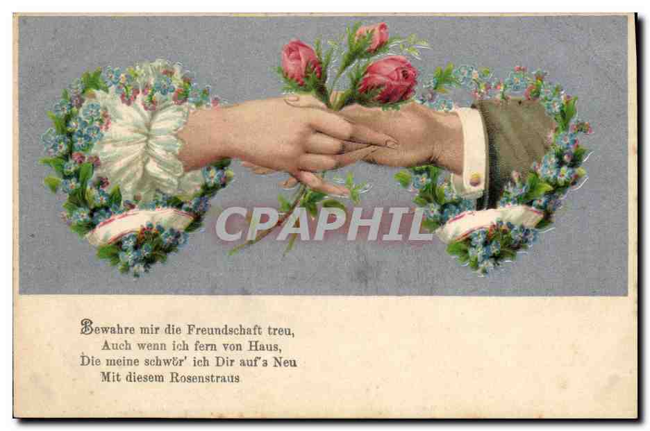 CPA Fantaisie Fleurs Main 