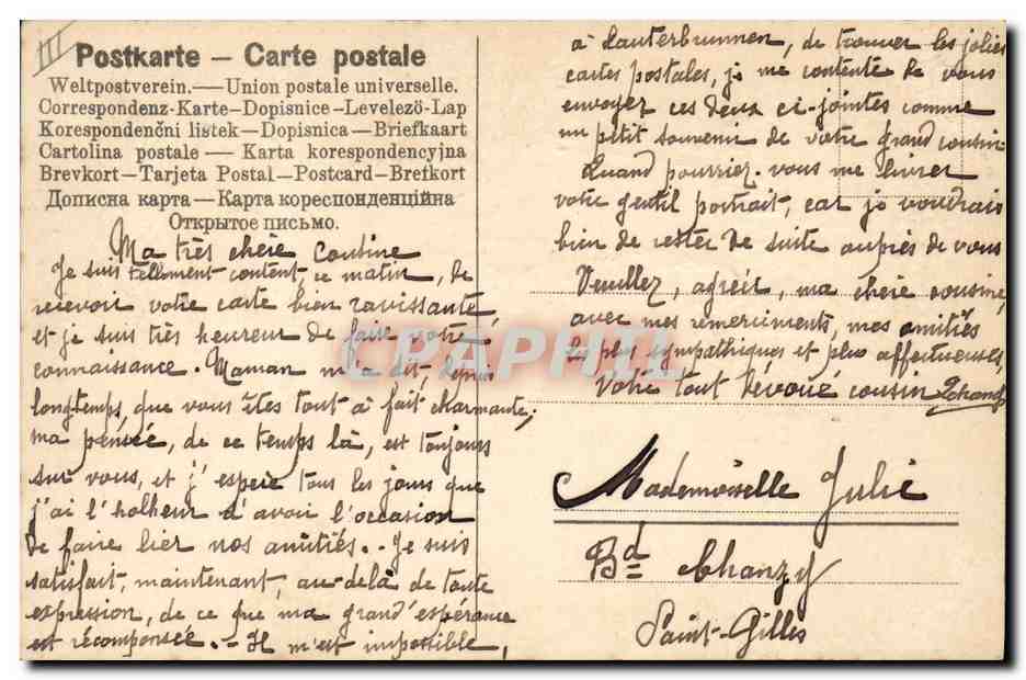 CPA Fantaisie Fleurs Main  — Verso
