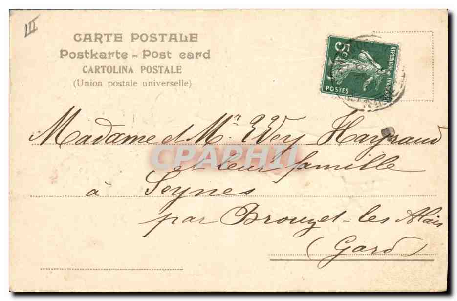 Main tendue et bouquet de roses — A vos souhaits à tous — C.A. PINI - BOLOGNA F.40, éd. Tribot — Verso