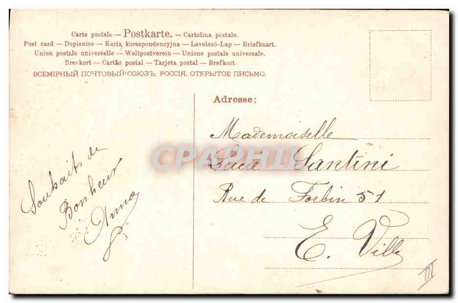 CPA Fantaisie Fleurs Main  — Verso