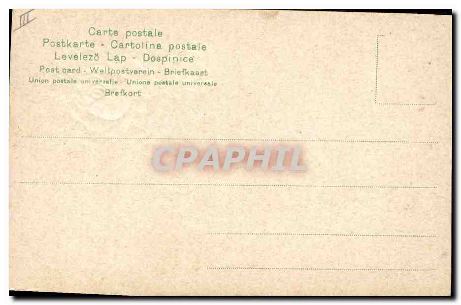 Main offrant une branche de roses — éditeur Union postale universelle, n° III — Verso