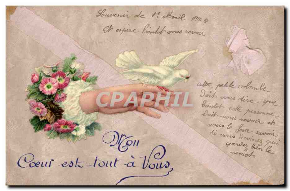 Dove and Bouquet — Souvenir of April 1st 1900 — Publisher Unidentified