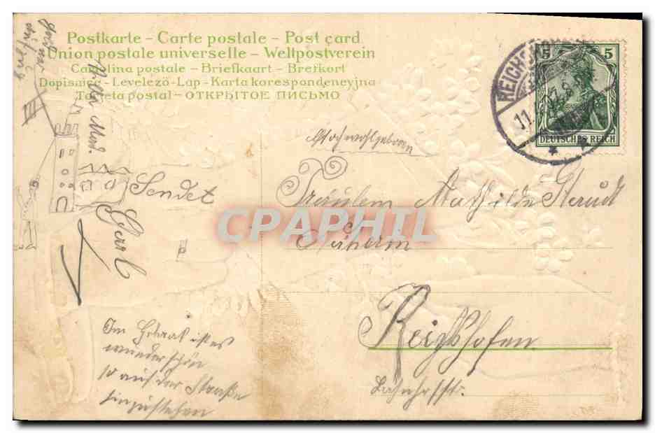 CPA Fantaisie Fleurs Main  — Verso