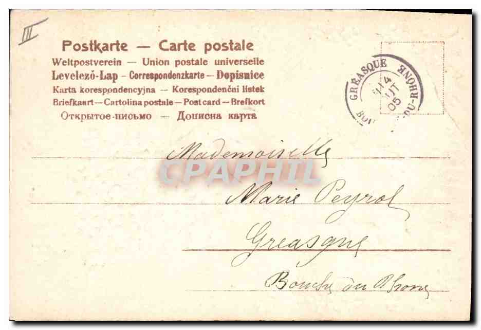 CPA Fantaisie Fleurs Main  — Verso