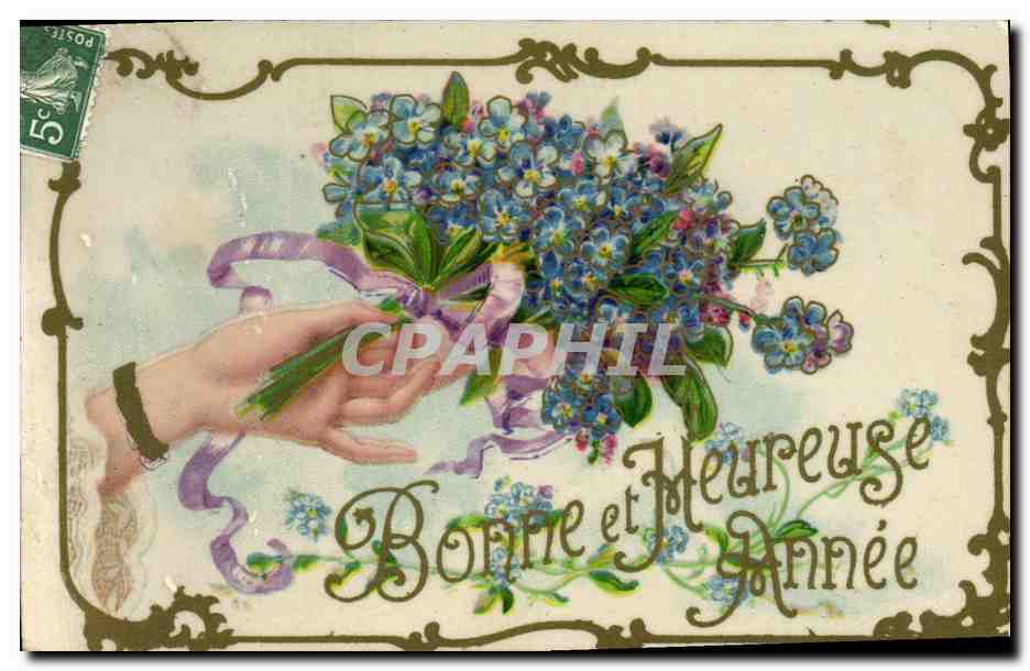 CPA Fantaisie Fleurs Main 