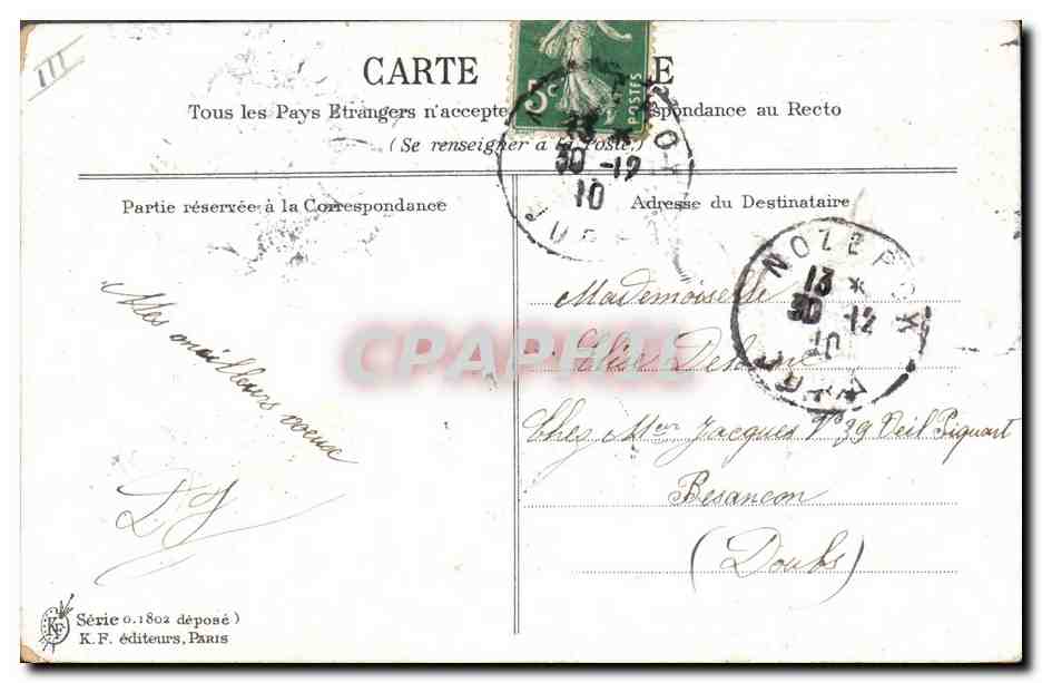CPA Fantaisie Fleurs Main  — Verso