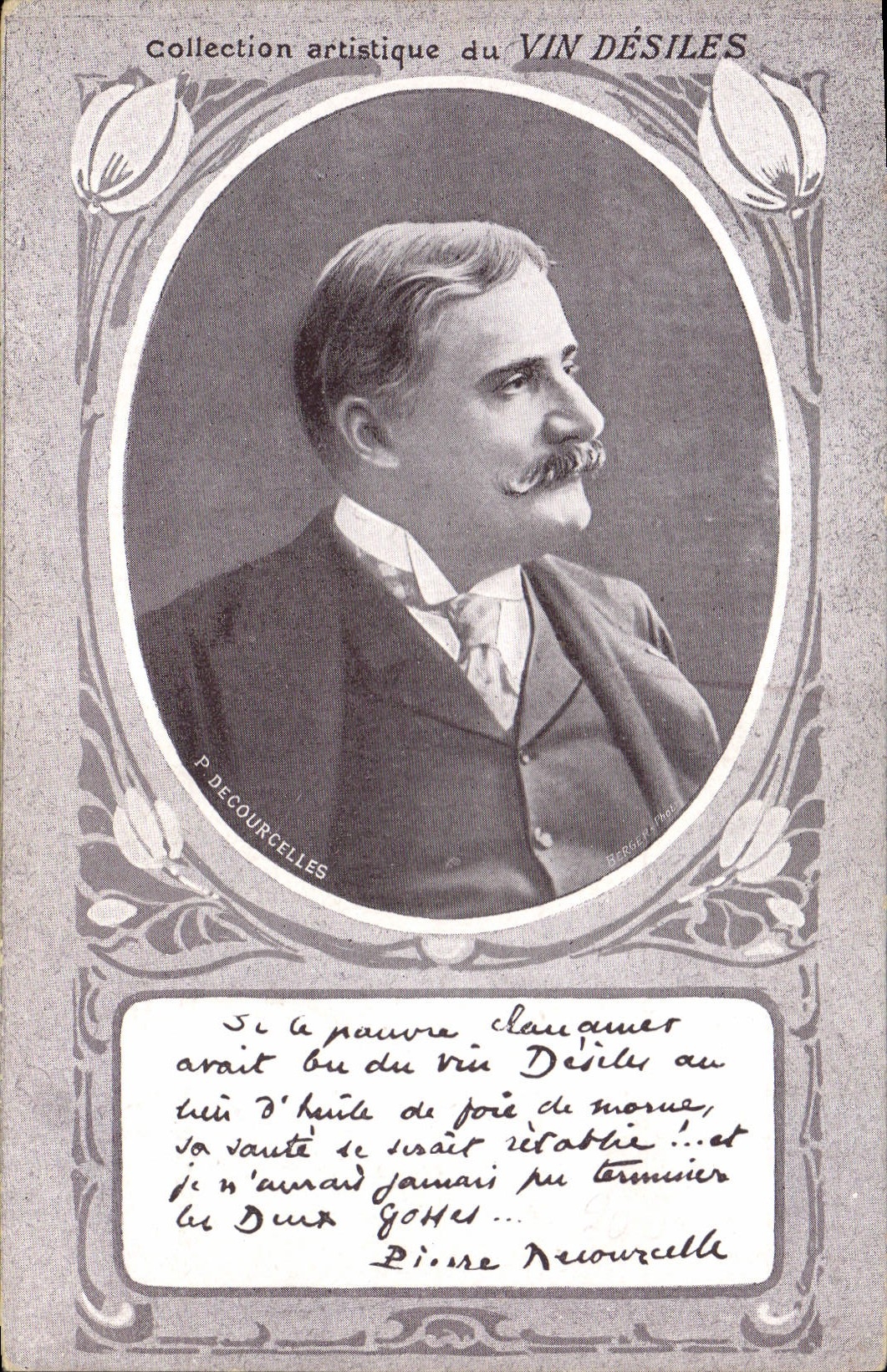 Portrait d'un homme — Collection artistique du VIN DÉSILES — P. DECOURCELLES