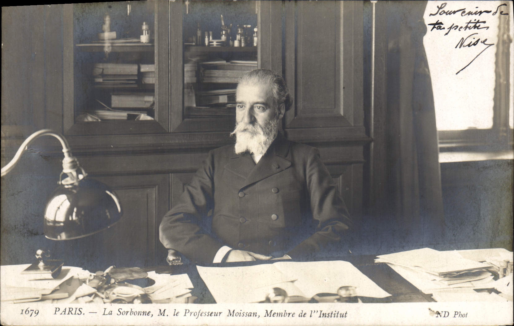 Paris — La Sorbonne, M. le Professeur Moissan, Membre de l'Institut — ND Phot, n° 1679