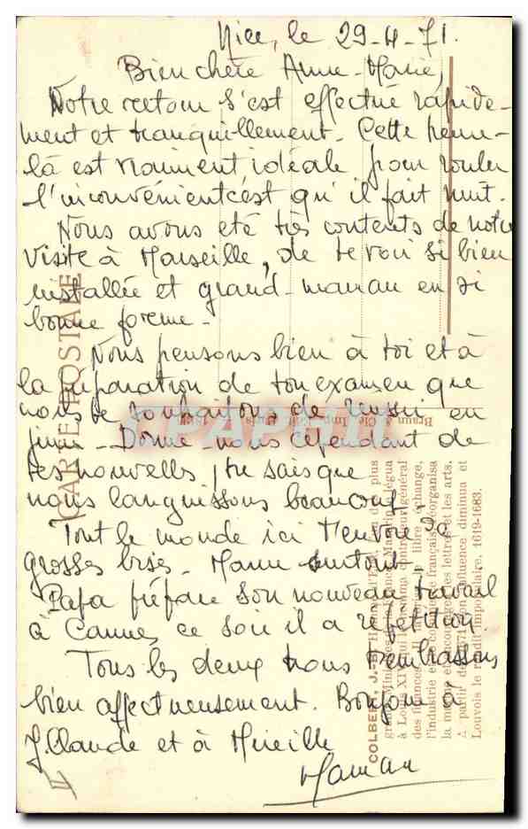 CPA Colbert  — Rückseite