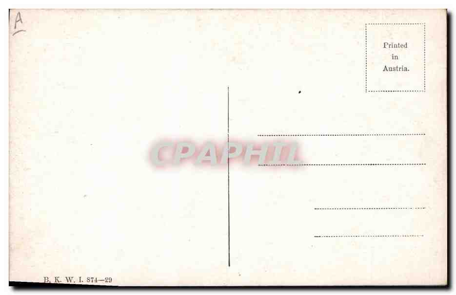 Portrait d'un homme — éditeur B. K. W. I. 874-29 — imprimée en Autriche — Verso