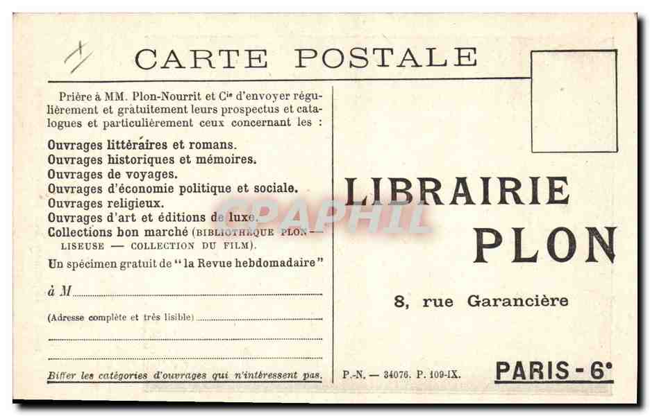 Francis Carco — Portrait — Photo Henri Manuel — Librairie Plon — Achterkant