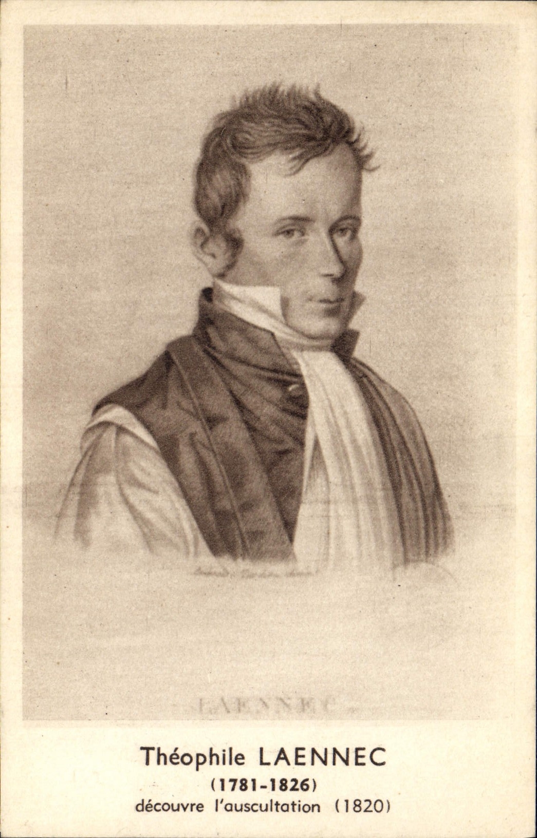 CPA Theophile Laennec decouvre l'auscultation 
