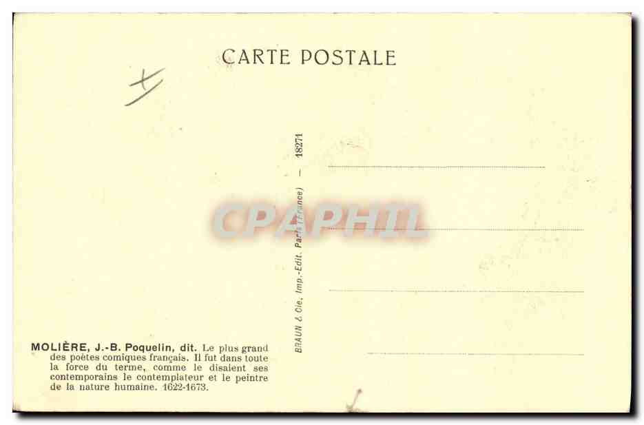 CPA Moliere  — Rückseite