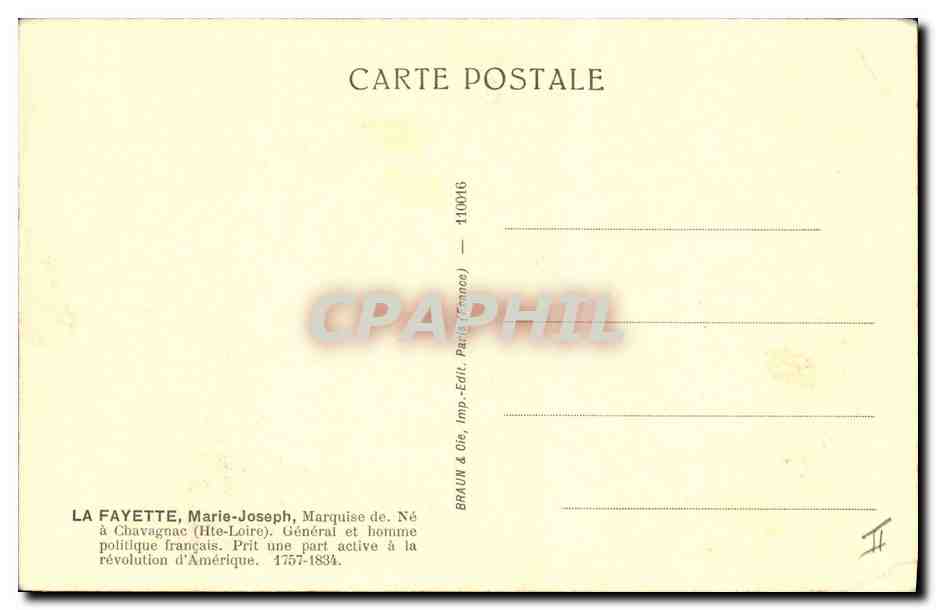CPA La Fayette  — Rückseite