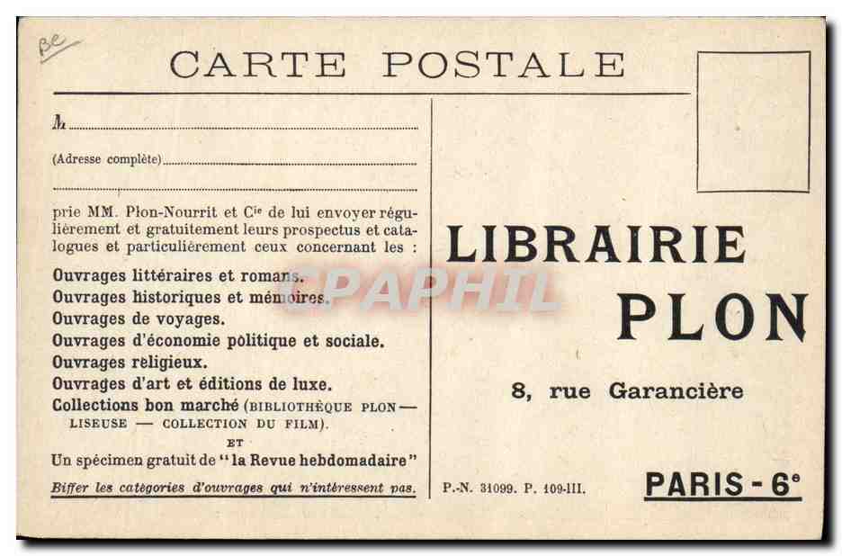 CPA Philippe Barres La guerre a vingt ans  — Verso