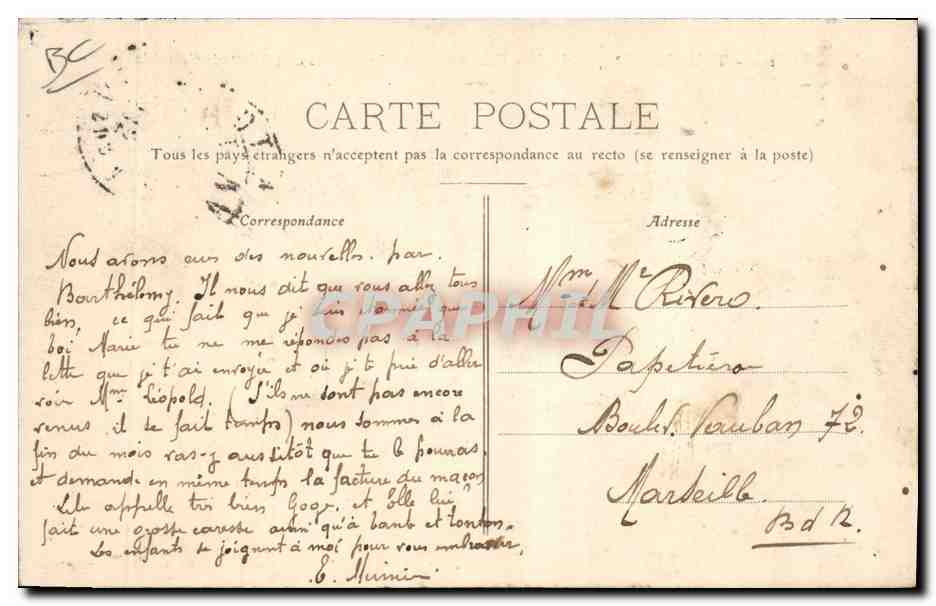 Toulon-Mourillon — Boulevard Bazeilles, Écuries de l'Infanterie Coloniale — n°102 — Reverso