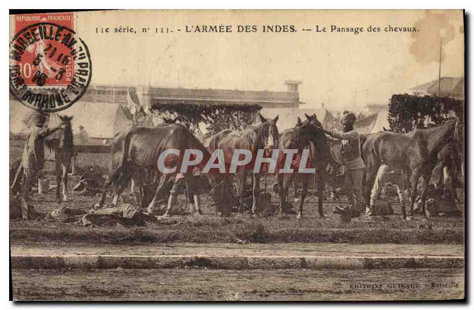 L'ARMÉE DES INDES — Le Pansage des chevaux — Éditions Ultraud, Marseille