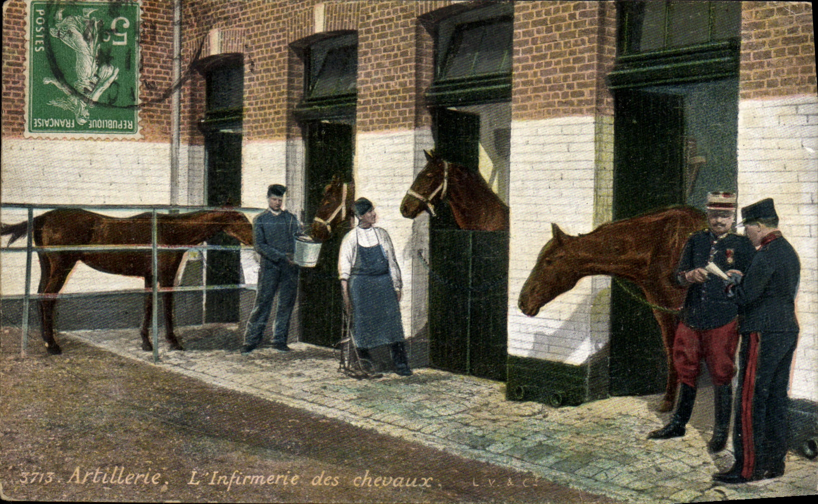 Artillerie. L'Infirmérie des chevaux — LV & CI, n° 3773