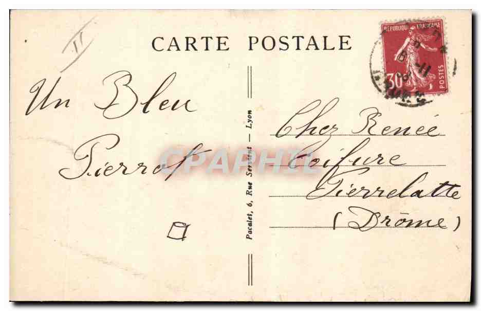 LYON — 54e Régiment d'Artillerie — Quartier de la Vitriolérie — Un coin des écuries du 3e groupe — P.L. — Verso