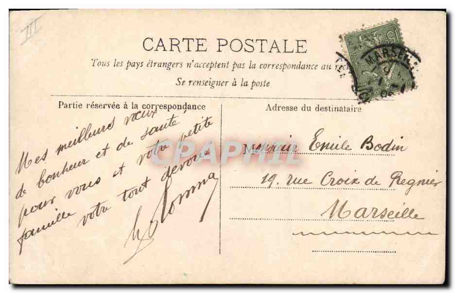Femme en robe rose — voiture sur route — éditeur S.D. n° 1378 — Verso