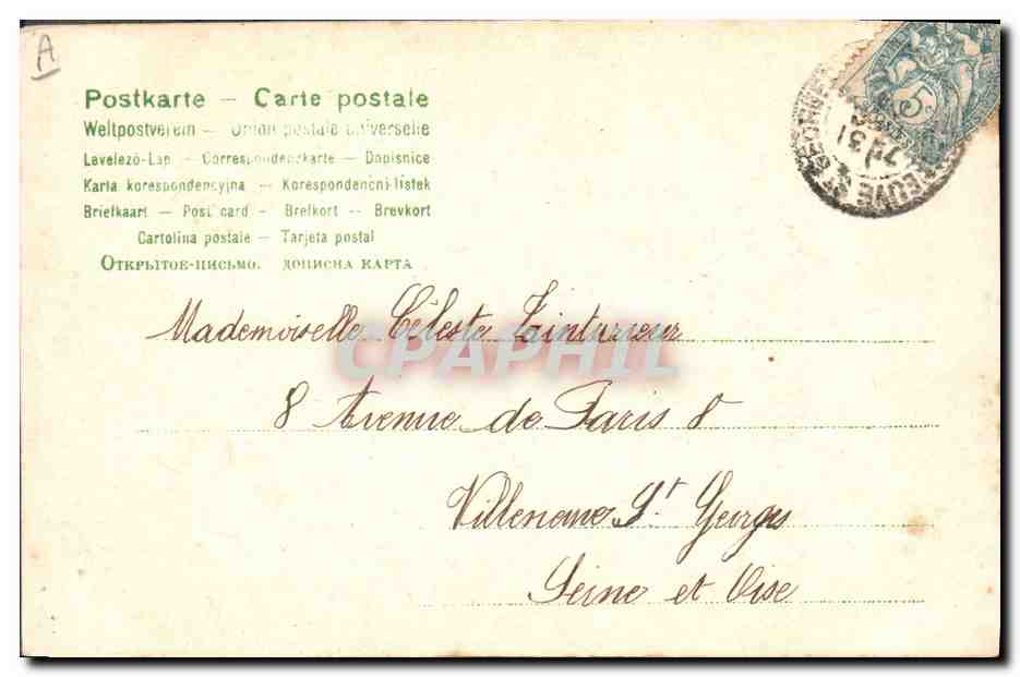 CPA Fantaisie Fleurs Annee 1905 Trefles  — Verso