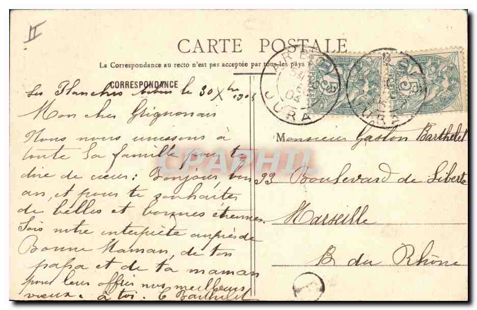 CPA Fantaisie Fleurs Annee 1904 1905 Femme Enfant  — Verso