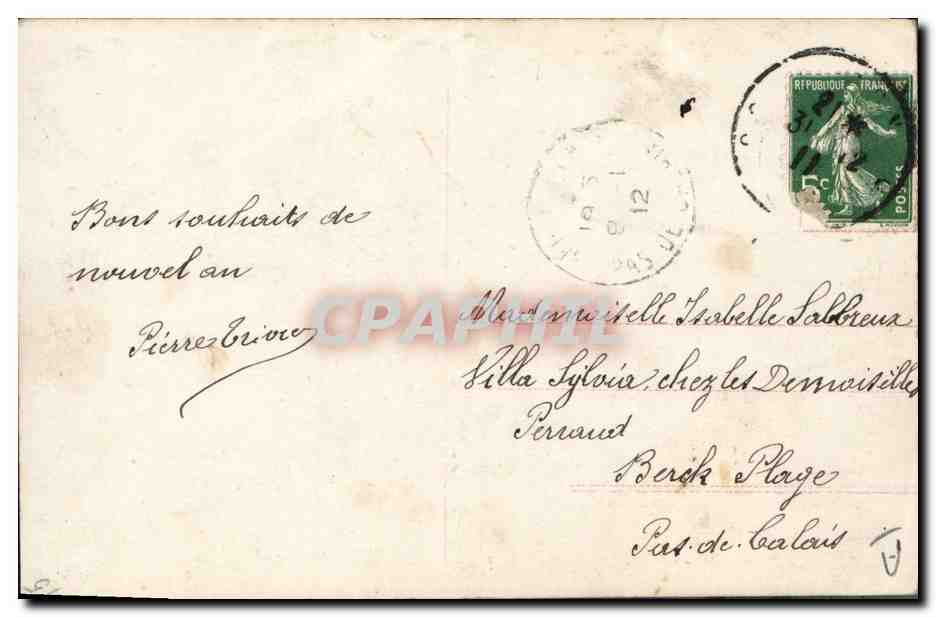 CPA Fantaisie Femme Annee 1912 Avion Aviation  — Verso