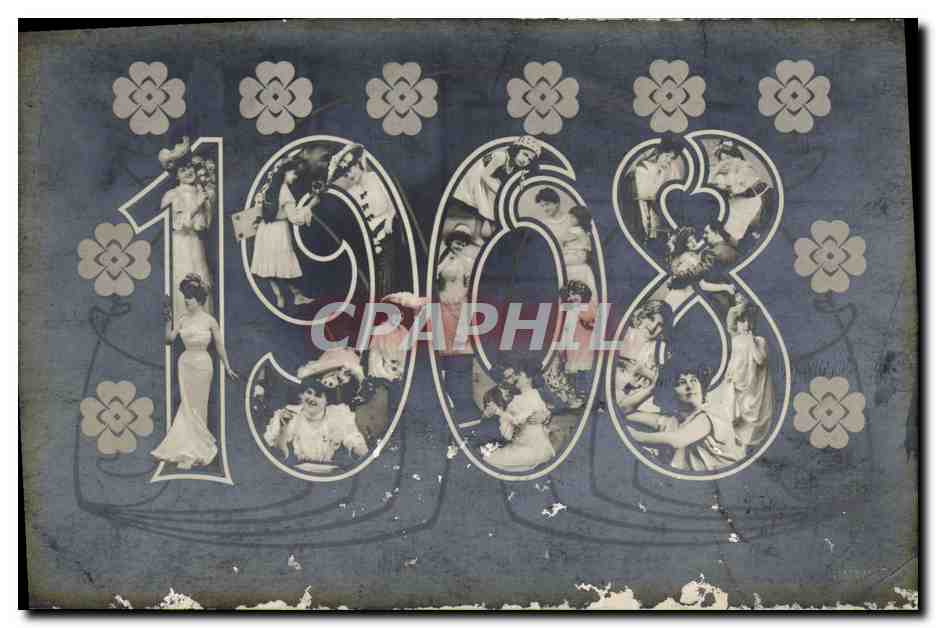 CPA Fantaisie Fleurs Annee 1908 